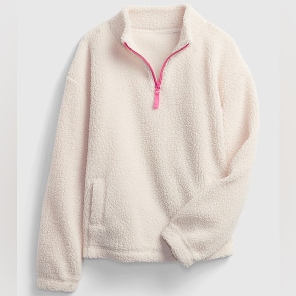 GAP Kids Sherpa Quarter-Zip Girl's Sweater M (8) - Picture 1 of 6